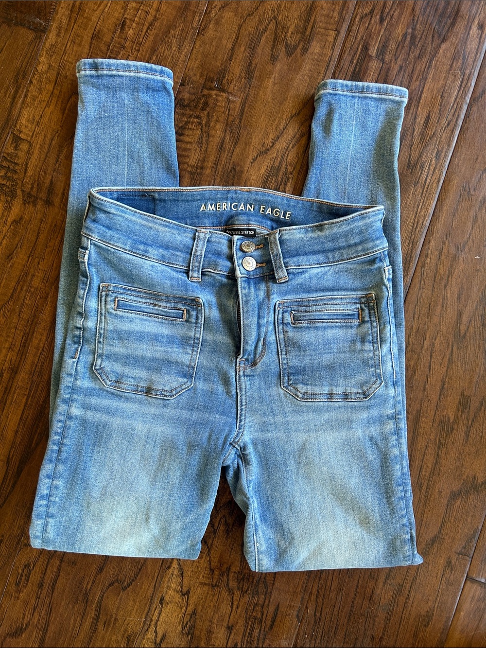 American Eagle Outfitters Light Wash Skinny Jeans - Blue